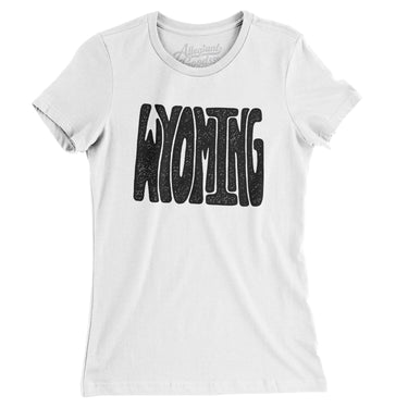Wyoming State Shape Text Women's T-Shirt-White-Allegiant Goods Co. Vintage Sports Apparel