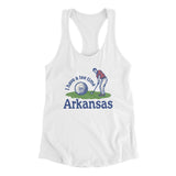 I Have A Tee Time In Arkansas Women's Racerback Tank-White-Allegiant Goods Co. Vintage Sports Apparel