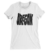 Oregon State Shape Text Women's T-Shirt-White-Allegiant Goods Co. Vintage Sports Apparel