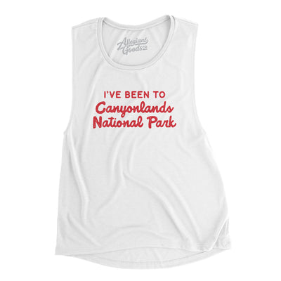 I've Been To Canyonlands National Park Women's Flowey Scoopneck Muscle Tank-White-Allegiant Goods Co. Vintage Sports Apparel