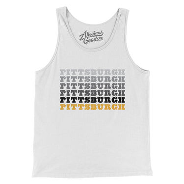 Pittsburgh Repeat Men/Unisex Tank Top-White-Allegiant Goods Co. Vintage Sports Apparel
