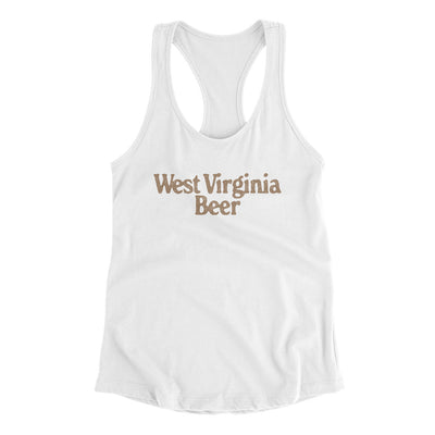 West Virginia Beer Women's Racerback Tank-White-Allegiant Goods Co. Vintage Sports Apparel