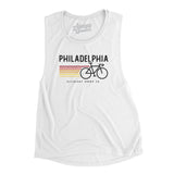 Philadelphia Cycling Women's Flowey Scoopneck Muscle Tank-White-Allegiant Goods Co. Vintage Sports Apparel