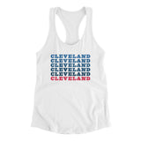 Cleveland Repeat Women's Racerback Tank-White-Allegiant Goods Co. Vintage Sports Apparel
