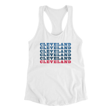 Cleveland Repeat Women's Racerback Tank-White-Allegiant Goods Co. Vintage Sports Apparel