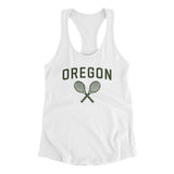 Oregon Tennis Women's Racerback Tank-White-Allegiant Goods Co. Vintage Sports Apparel
