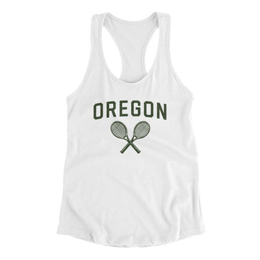 Oregon Tennis Women's Racerback Tank-White-Allegiant Goods Co. Vintage Sports Apparel