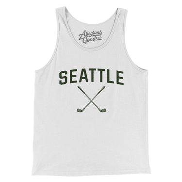 Seattle Golf Men/Unisex Tank Top-White-Allegiant Goods Co. Vintage Sports Apparel