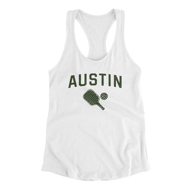 Austin Pickleball Women's Racerback Tank-White-Allegiant Goods Co. Vintage Sports Apparel