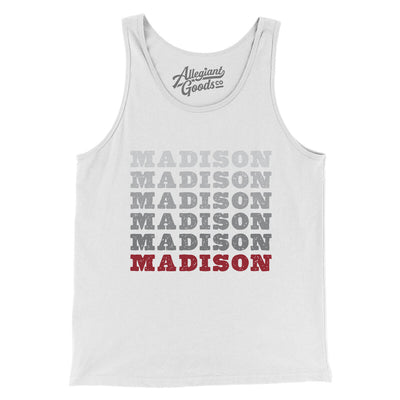 Madison Repeat Men/Unisex Tank Top-White-Allegiant Goods Co. Vintage Sports Apparel