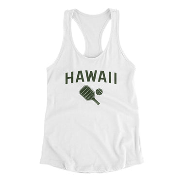 Hawaii Pickleball Women's Racerback Tank-White-Allegiant Goods Co. Vintage Sports Apparel