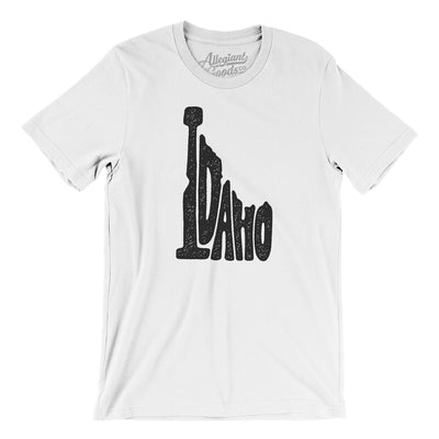 Idaho State Shape Text Men/Unisex T-Shirt-White-Allegiant Goods Co. Vintage Sports Apparel