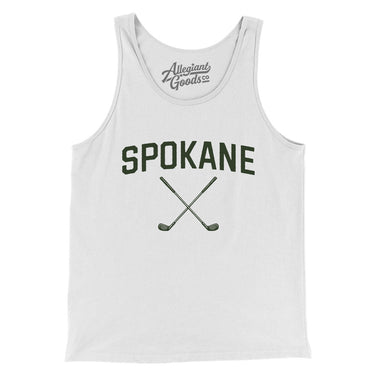 Spokane Golf Men/Unisex Tank Top-White-Allegiant Goods Co. Vintage Sports Apparel