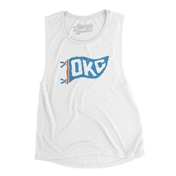 Okc Pennant Women's Flowey Scoopneck Muscle Tank-Allegiant Goods Co. Vintage Sports Apparel