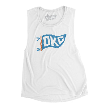 Okc Pennant Women's Flowey Scoopneck Muscle Tank-Allegiant Goods Co. Vintage Sports Apparel