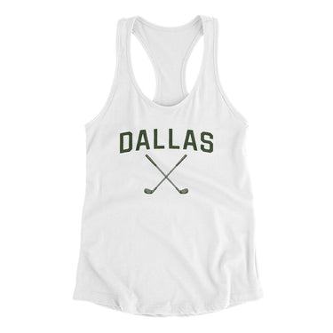 Dallas Golf Women's Racerback Tank-White-Allegiant Goods Co. Vintage Sports Apparel