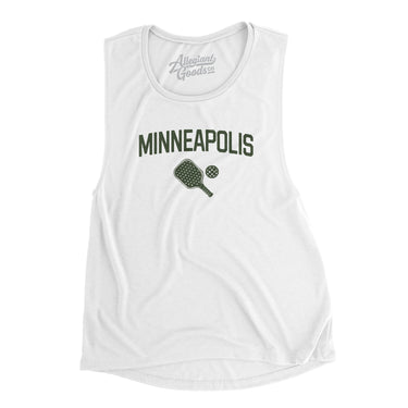 Minneapolis Pickleball Women's Flowey Scoopneck Muscle Tank-White-Allegiant Goods Co. Vintage Sports Apparel