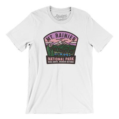 Mt. Rainier National Park Badge Men/Unisex T-Shirt-White-Allegiant Goods Co. Vintage Sports Apparel