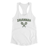 Savannah Tennis Women's Racerback Tank-White-Allegiant Goods Co. Vintage Sports Apparel