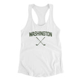 Washington Golf Women's Racerback Tank-White-Allegiant Goods Co. Vintage Sports Apparel