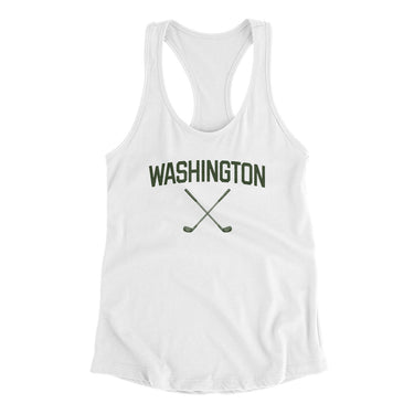 Washington Golf Women's Racerback Tank-White-Allegiant Goods Co. Vintage Sports Apparel