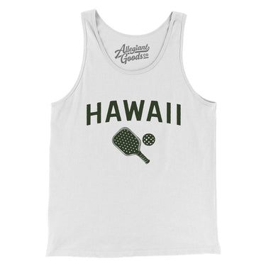 Hawaii Pickleball Men/Unisex Tank Top-White-Allegiant Goods Co. Vintage Sports Apparel