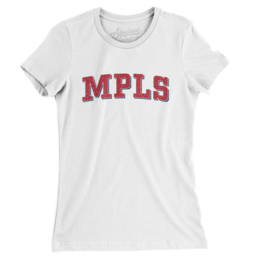 Mpls Varsity Women's T-Shirt-White-Allegiant Goods Co. Vintage Sports Apparel