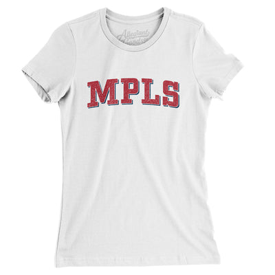 Mpls Varsity Women's T-Shirt-White-Allegiant Goods Co. Vintage Sports Apparel