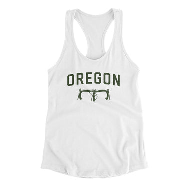 Oregon Cycling Women's Racerback Tank-White-Allegiant Goods Co. Vintage Sports Apparel