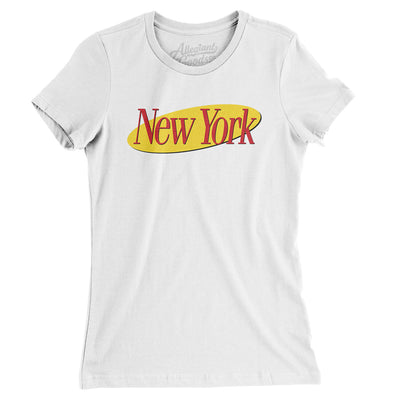 New York Seinfeld Women's T-Shirt-White-Allegiant Goods Co. Vintage Sports Apparel