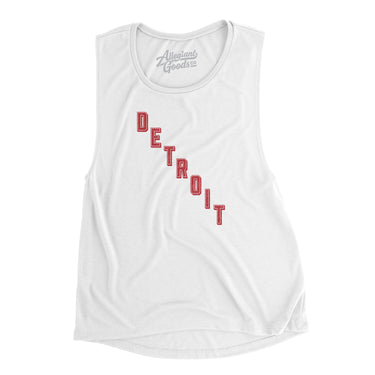 Detroit Hockey Jersey Women's Flowey Scoopneck Muscle Tank-Allegiant Goods Co. Vintage Sports Apparel