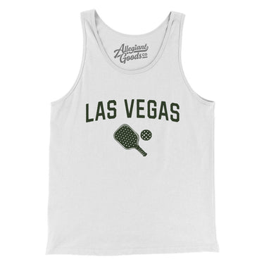 Las Vegas Pickleball Men/Unisex Tank Top-White-Allegiant Goods Co. Vintage Sports Apparel