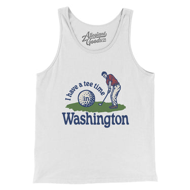 I Have A Tee Time In Washington Men/Unisex Tank Top-White-Allegiant Goods Co. Vintage Sports Apparel
