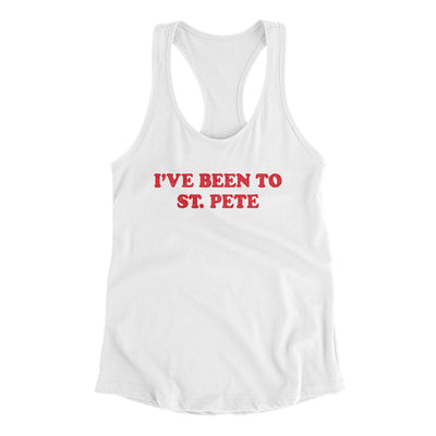 I've Been To St Pete Women's Racerback Tank-White-Allegiant Goods Co. Vintage Sports Apparel