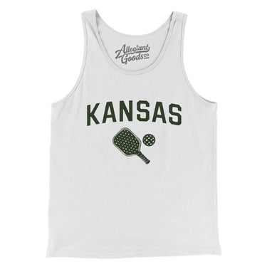 Kansas Pickleball Men/Unisex Tank Top-White-Allegiant Goods Co. Vintage Sports Apparel