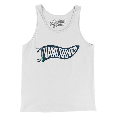 Vancouver Pennant Men/Unisex Tank Top-White-Allegiant Goods Co. Vintage Sports Apparel