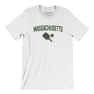 Massachusetts Pickleball Men/Unisex T-Shirt-White-Allegiant Goods Co. Vintage Sports Apparel