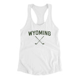 Wyoming Golf Women's Racerback Tank-White-Allegiant Goods Co. Vintage Sports Apparel