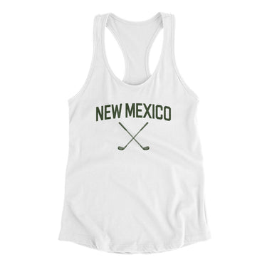 New Mexico Golf Women's Racerback Tank-White-Allegiant Goods Co. Vintage Sports Apparel