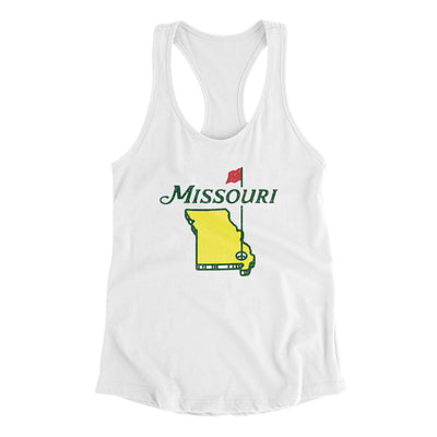 Missouri Golf Women's Racerback Tank-White-Allegiant Goods Co. Vintage Sports Apparel