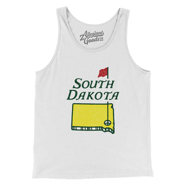 South Dakota Golf Men/Unisex Tank Top-White-Allegiant Goods Co. Vintage Sports Apparel