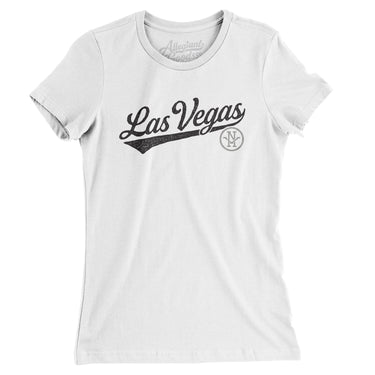 Las Vegas Vintage Script Women's T-Shirt-Allegiant Goods Co. Vintage Sports Apparel