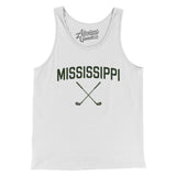 Mississippi Golf Men/Unisex Tank Top-White-Allegiant Goods Co. Vintage Sports Apparel