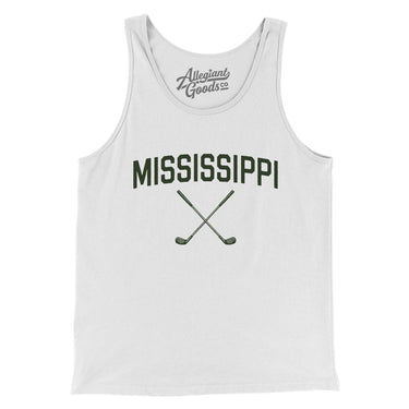 Mississippi Golf Men/Unisex Tank Top-White-Allegiant Goods Co. Vintage Sports Apparel