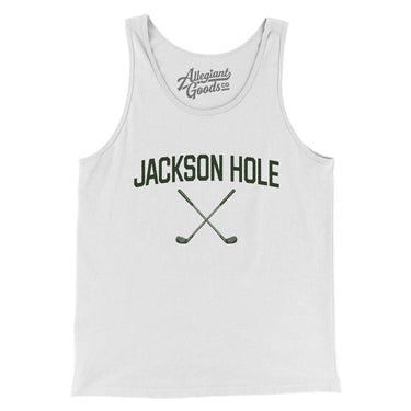 Jackson Hole Golf Men/Unisex Tank Top-White-Allegiant Goods Co. Vintage Sports Apparel
