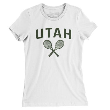 Utah Tennis Women's T-Shirt-White-Allegiant Goods Co. Vintage Sports Apparel