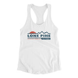 Lone Pine Mountain Sunset Women's Racerback Tank-White-Allegiant Goods Co. Vintage Sports Apparel