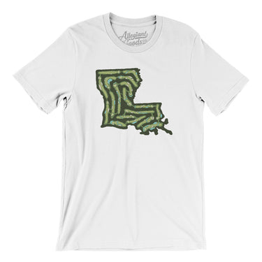 Louisiana Golf Course Map Men/Unisex T-Shirt-White-Allegiant Goods Co. Vintage Sports Apparel