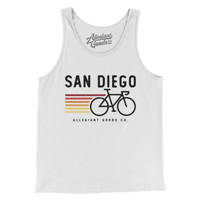 San Diego Cycling Men/Unisex Tank Top-White-Allegiant Goods Co. Vintage Sports Apparel