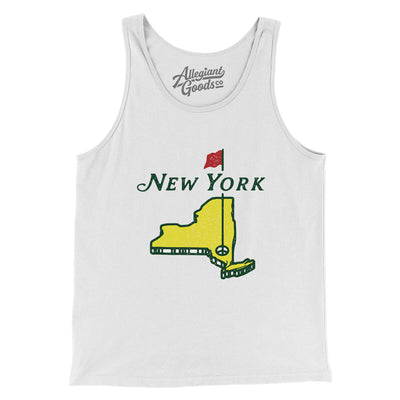 New York Golf Men/Unisex Tank Top-White-Allegiant Goods Co. Vintage Sports Apparel